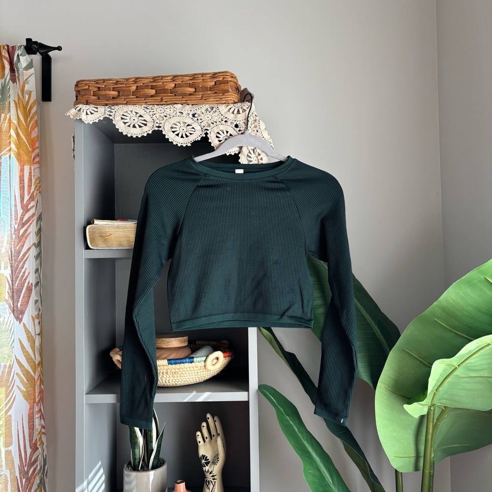 offline by aerie waffle weave cropped athletic shirt